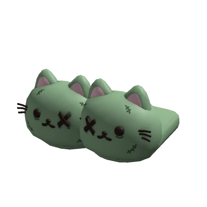 ♡ halloween zombie round kitty slippers