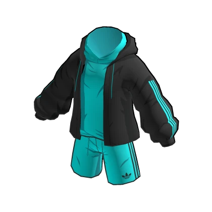 adidas Toon Shorts Outfit Dark Green & Cyan