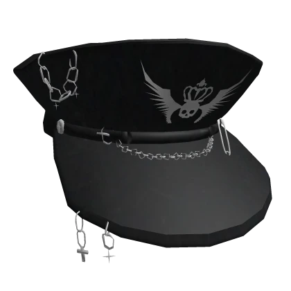 Goth Black Commander Hat 