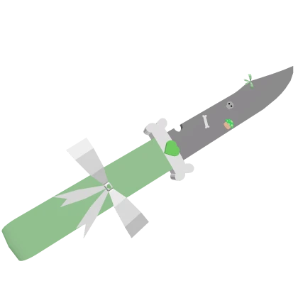 [1.0] Kawaii cottagecore green knife w/ stickers