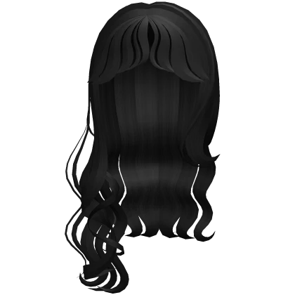 Sabrina Dark Black Long Sweet Curly Curtain Bangs