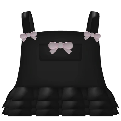 ♡ ꒱ kawaii black ruffled overalls dress