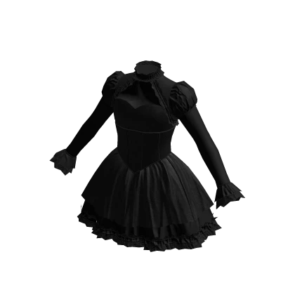 ♾️ Black ruffled goth corset dress 