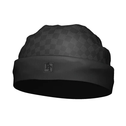 🌟 Black DT Designer Checker Beanie