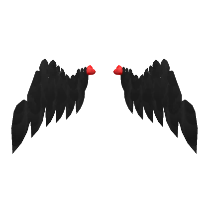 Dark Cupid Red Heart Wings