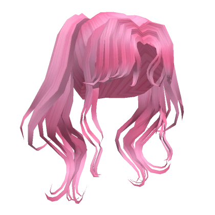 Aesthetic Flowy Anime Pigtails Hair in Pink