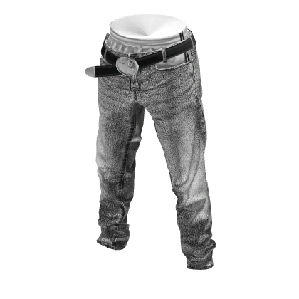 💗Y2K SAGGING SLIM FIT JEANS_LIGHT GREY