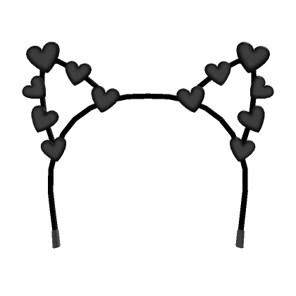 🖤 Black Cat Ear Hearts Headband 🖤