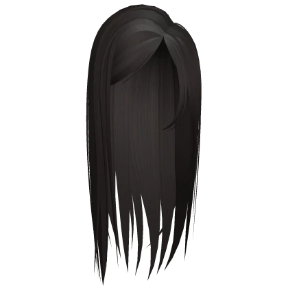 ☆ long straight side parted hair dark brown