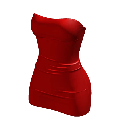 ♔ Red Latex Tight Mini Dress