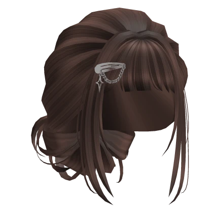 🐻Brown Cute Messy Bun w Bangs & Y2K Clip🐻