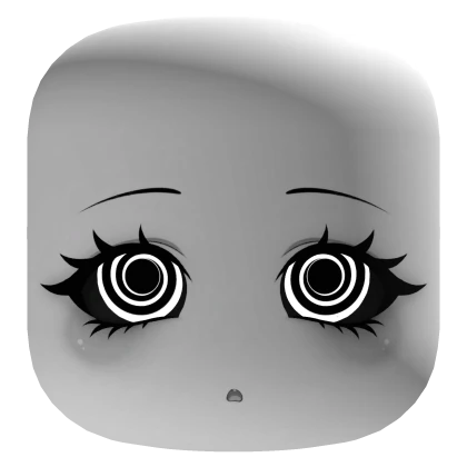 Cute Chibi Face With Glowing Spiral Eyes