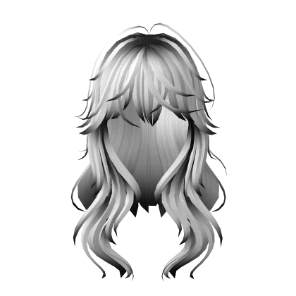 White Black Anime Wavy Hair With Bangs Ombre