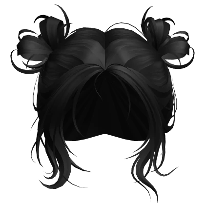Black Messy Bow Buns