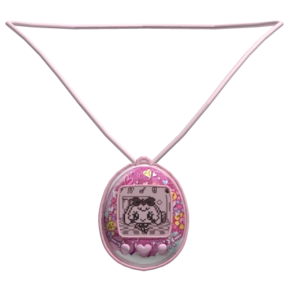 ♡ pink decora harajuku pixelated game around neck