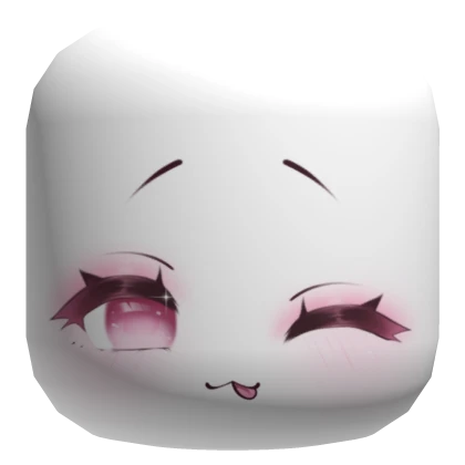 ♡ cute kawaii eepy pink chibi wink face
