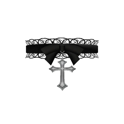 3.0 ♡ black cross bow lace choker