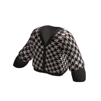 🍀Oversized Pattern Cardigan (Black)