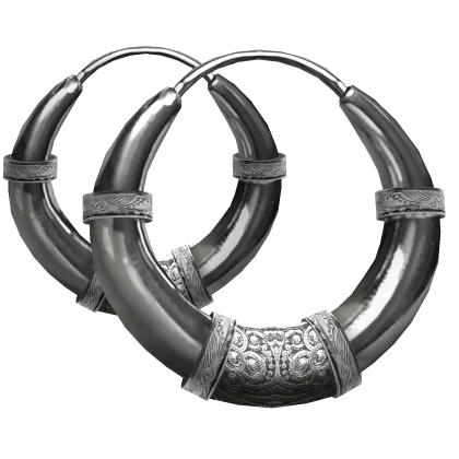 Tibetan Sterling Silver Hoop Earrings