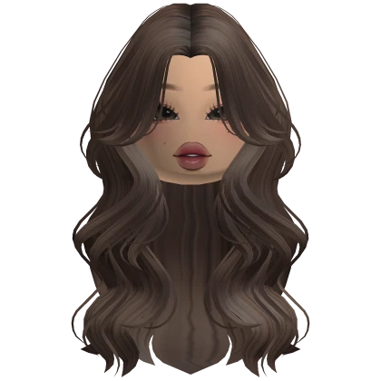 Long Wispy Brown Waves With Cute Makeup