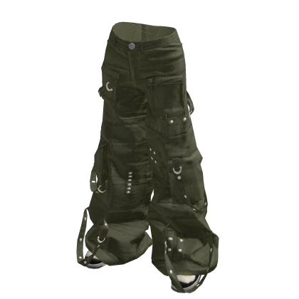 Y2K Camo Cargo Pants with Strap 🫐