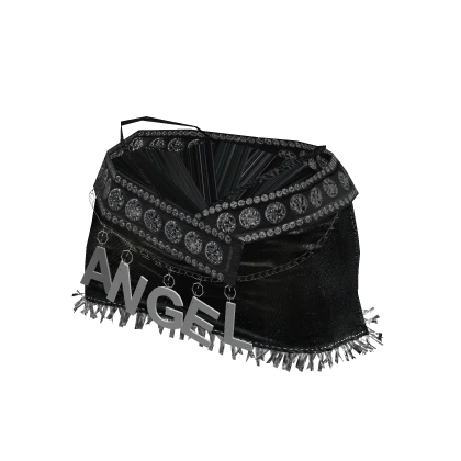 ʚ♡ɞ Y2K Black Denim Skirt w/ Angel Charm Belt