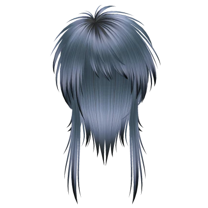 teased two tone vkei hair (silver and black)