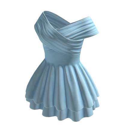 Off Shoulder Dress Blue Adorable Chibi Princess