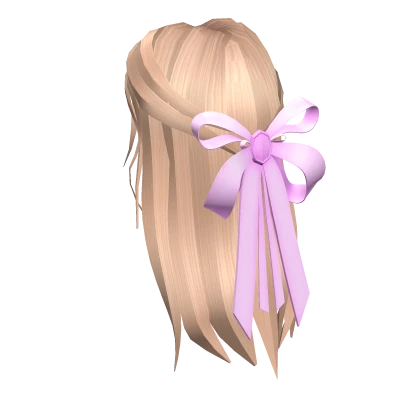 ♡ Valentine’s Bow Half-Up Hair in Blonde