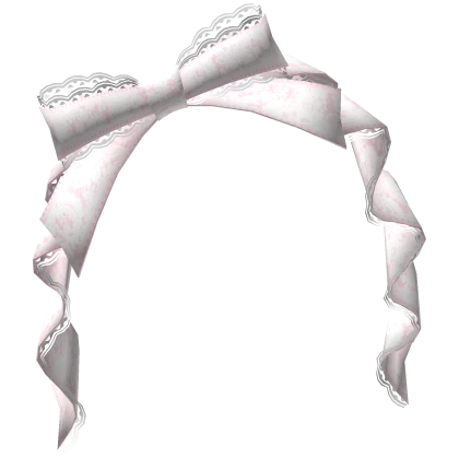 cute lace ruffle bow headband - baby pink