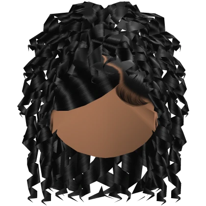 Glamorous Heart Swoop Curly Updo in Black