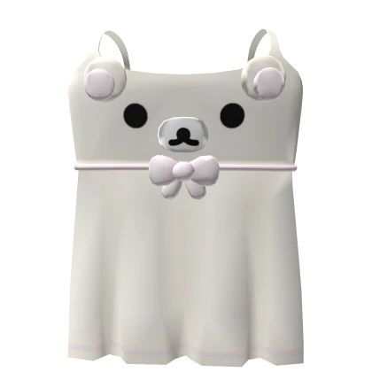 ꒰┊ruffled kawaii cream bear mini dress