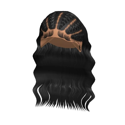 Half Up Half Down Wavy Braids in Black