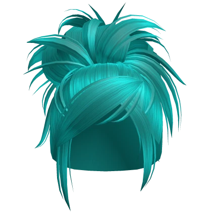 Spikey Fluffy Y2k Bun (Aqua Mermaid)