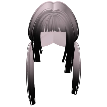 Harajuku Hime Cut Low Pigtails (Black)