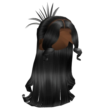 Half Up Half Down W/ Flipped Ends (Black)