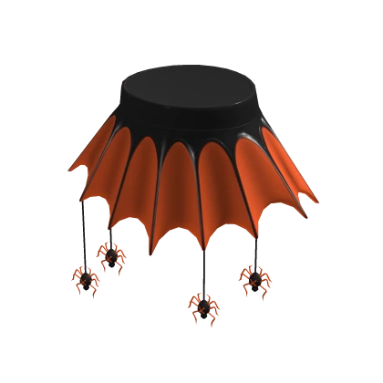 Halloween Bat Wing Skirt Spiders - Orange Black