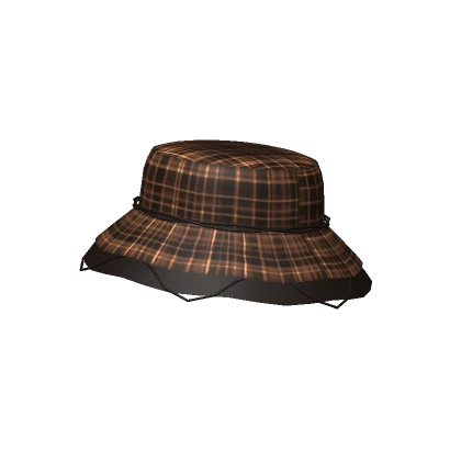 Plaid Trendy Hat (Brown)