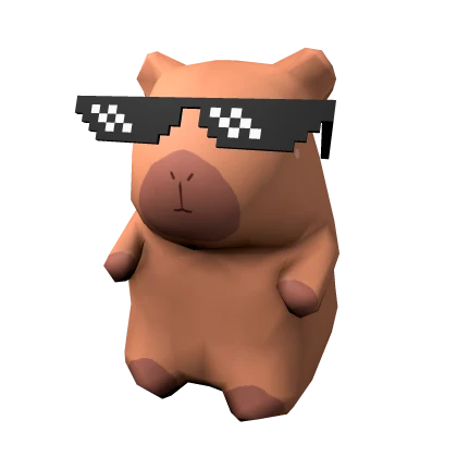 Deal With It Capybara on Head