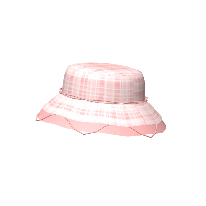 Plaid Trendy Hat (Pink)