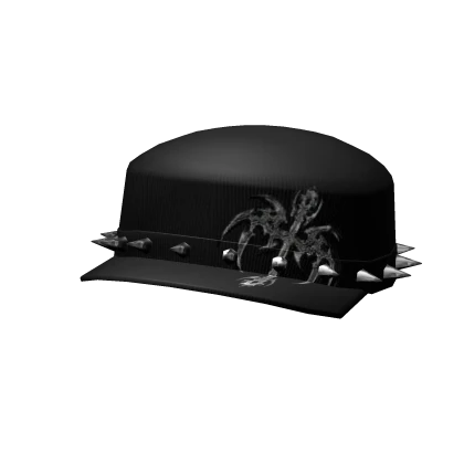 y2k emo spike cap w gothic cross / black