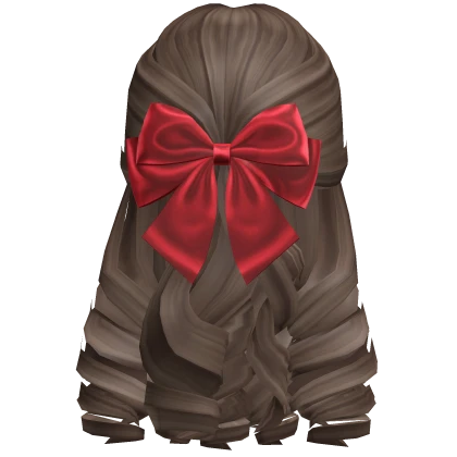 Christmas Curly Hair w/ Bow in Brown