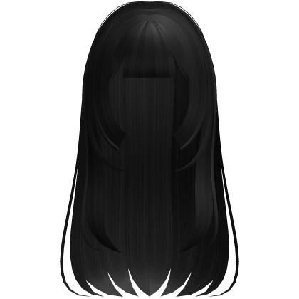 🤍 long gothic doll hime layered hair black