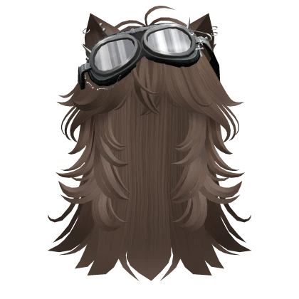 Brown Anime cat hair w/ Y2K Goggles