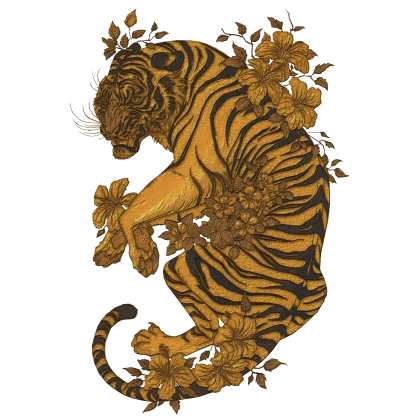 Gold Black Tropical Tiger McBling Harajuku Animal