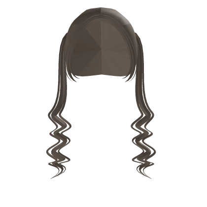 Ash Brown Curly Dolly Cute Pigtails