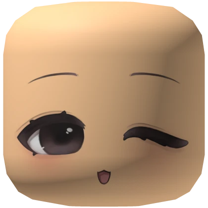 :3 cute dreamy anime wink face (light)