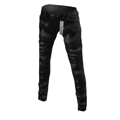 Designer Skinny Jeans - Distressed Black