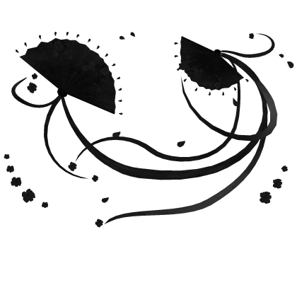 Black Flowery Traditional Fans Fantasy Aura