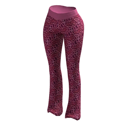 Tracksuit Pants Leopard Pink Euina Baddie Cozy Y2K